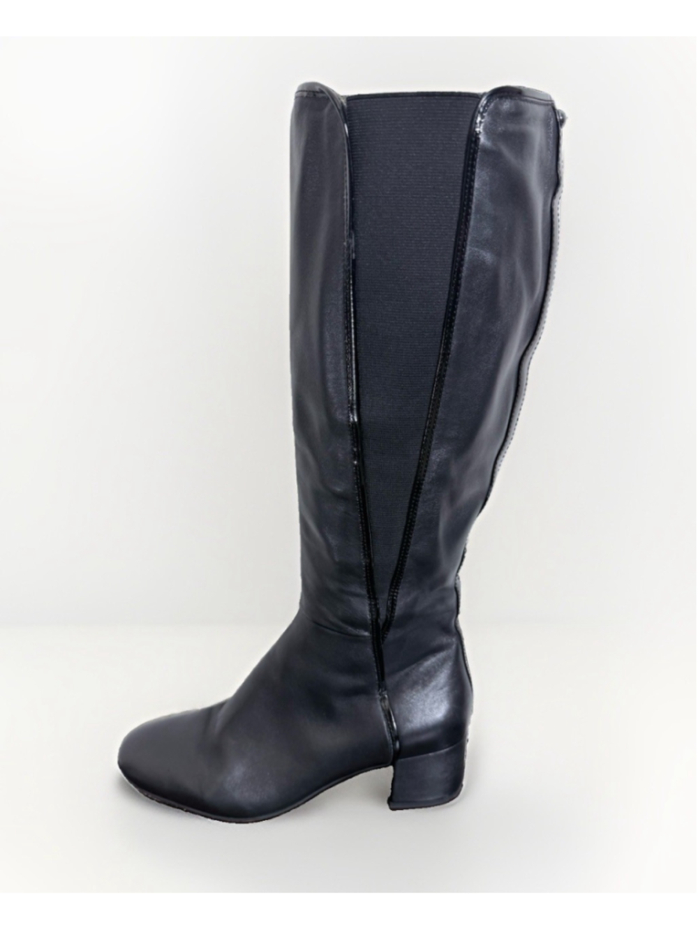 Donald Pliner Camille Black Leather Tall Knee High Riding Boots 9.5 Women City